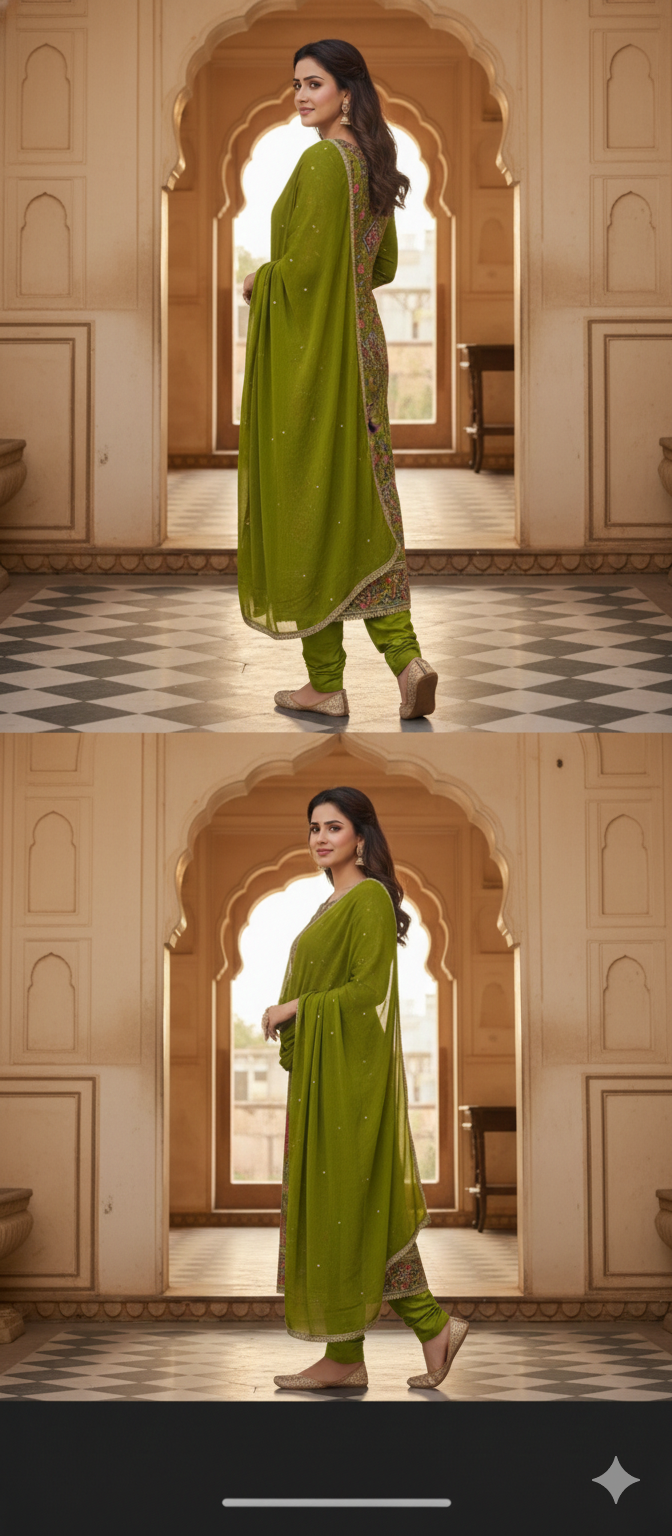 PARTY WEAR SUIT CREPE