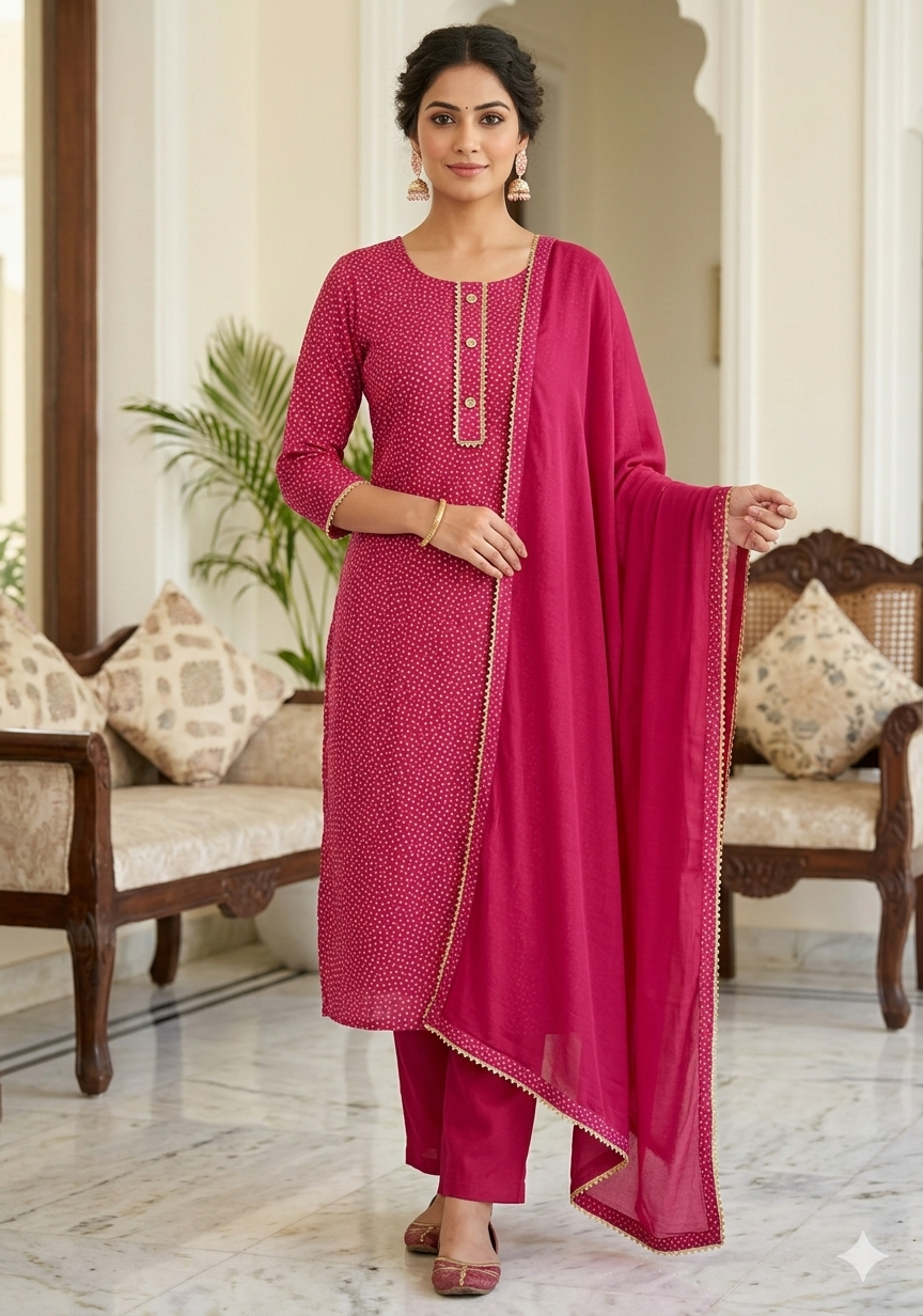 COTTON SUIT BINDIYA