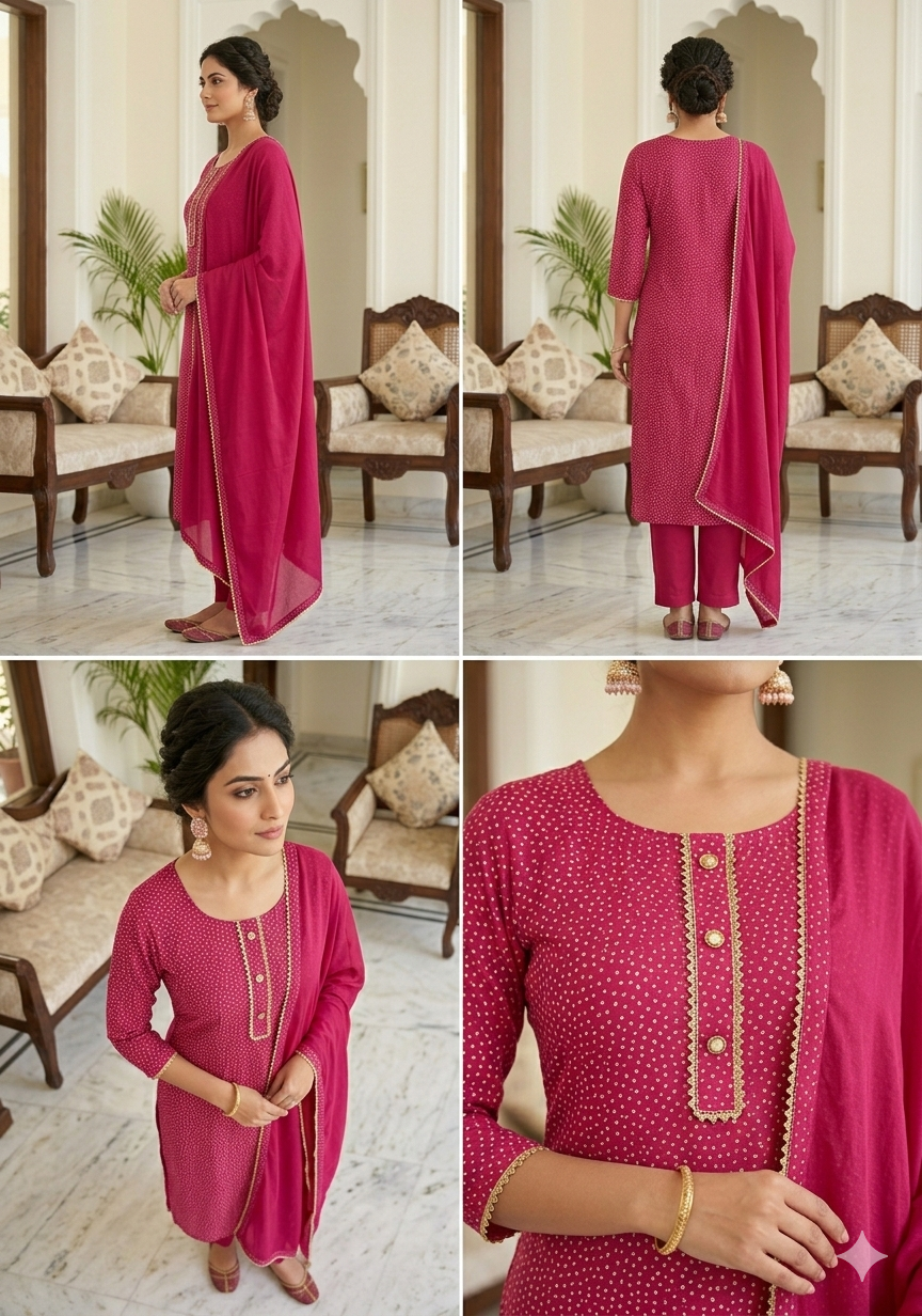 COTTON SUIT BINDIYA