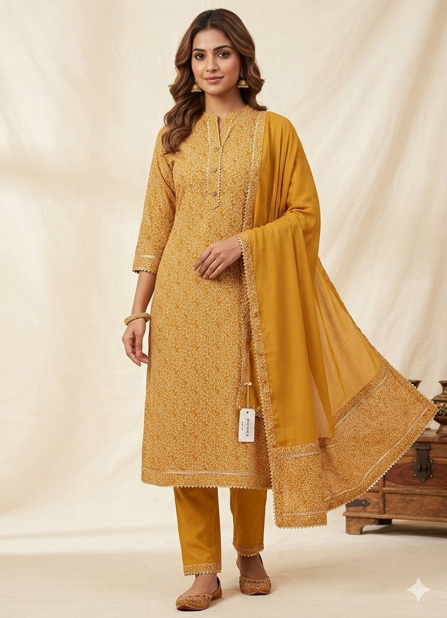 COTTON SUIT BINDIYA