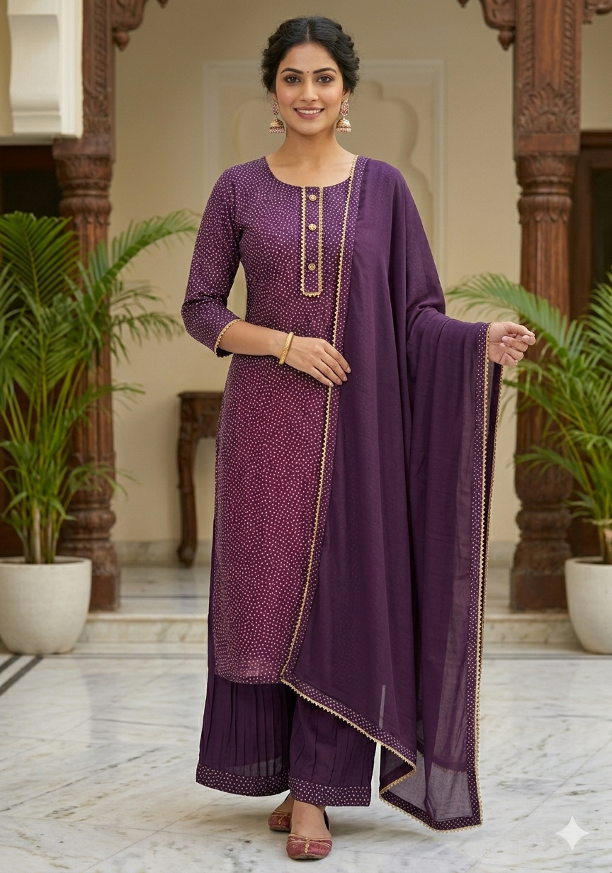 COTTON SUIT BINDIYA