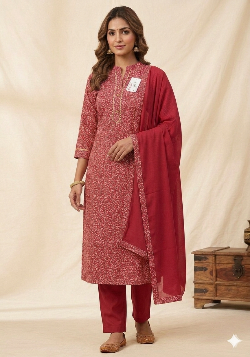 COTTON SUIT BINDIYA