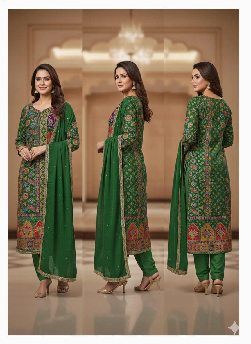PARTY WEAR SUIT CREPE
