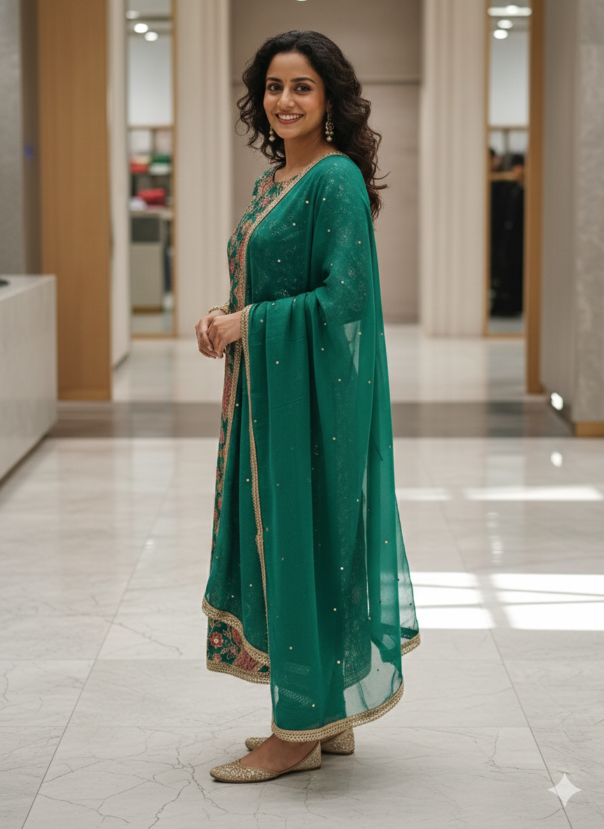 PARTY WEAR SUIT CREPE