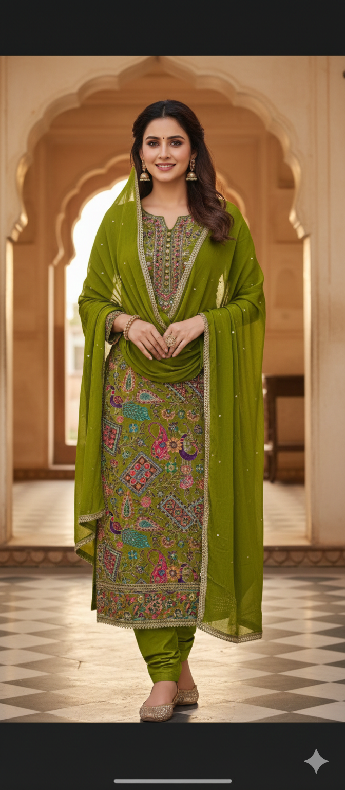 PARTY WEAR SUIT CREPE