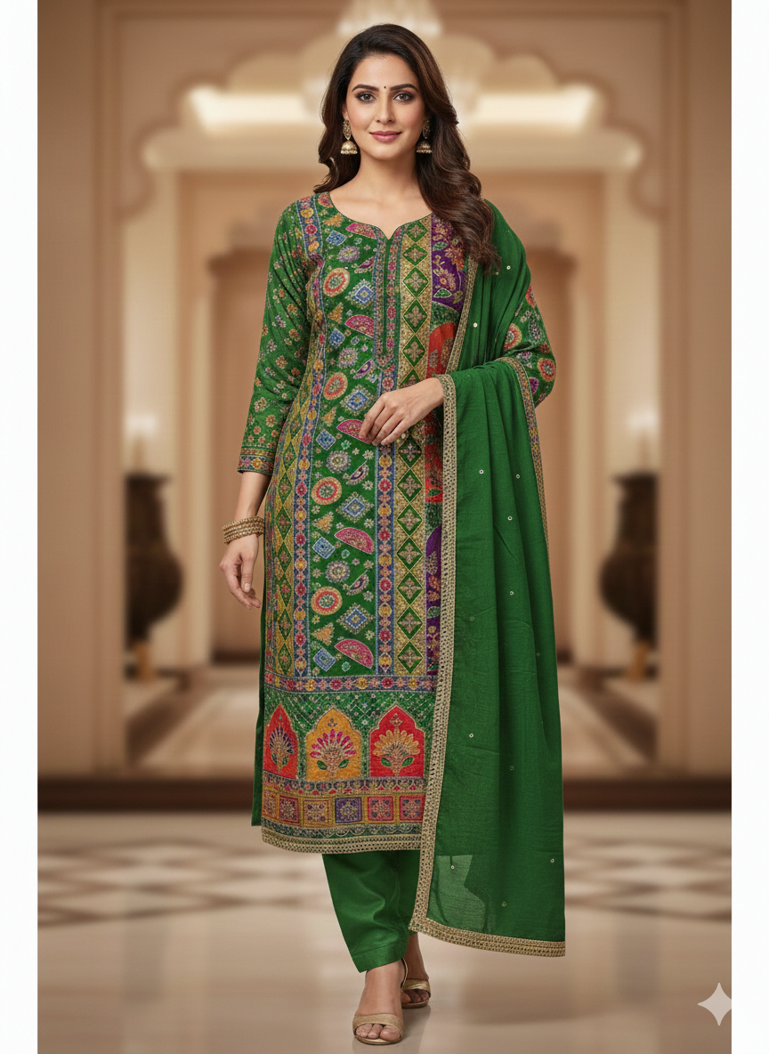PARTY WEAR SUIT CREPE