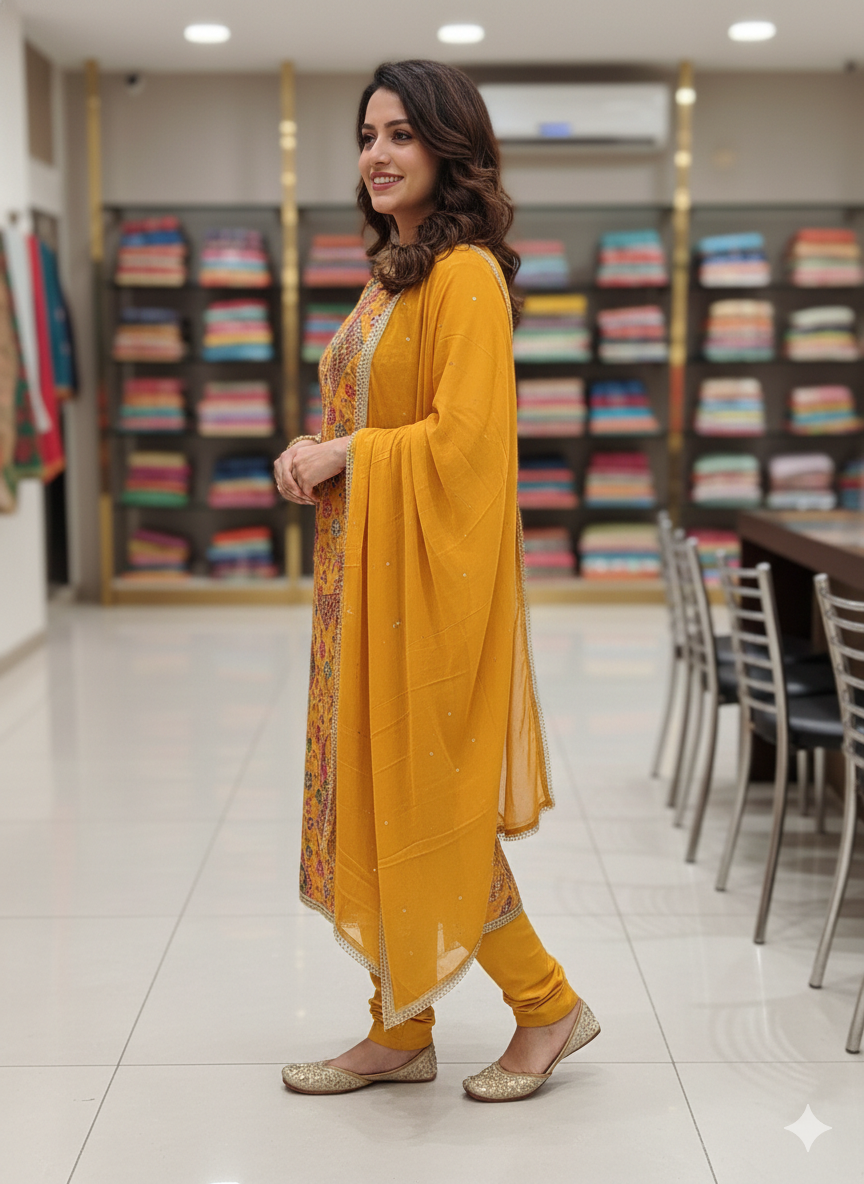 PARTY WEAR SUIT CREPE